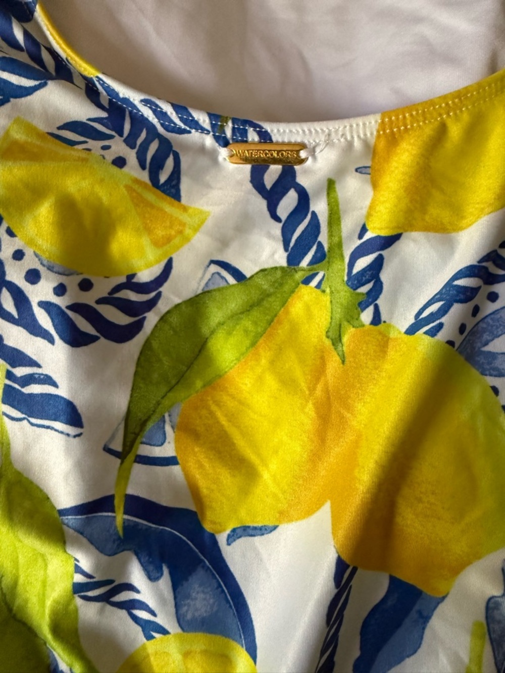 Kenny Flowers Positano Gold Ring Lemon-Print One-Piece Swimsuit - Picture 7 of 12